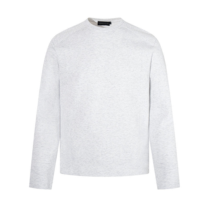 Men's Long Sleeve Shirt with Crew Neck made of Marl Cotton Blend Amarae