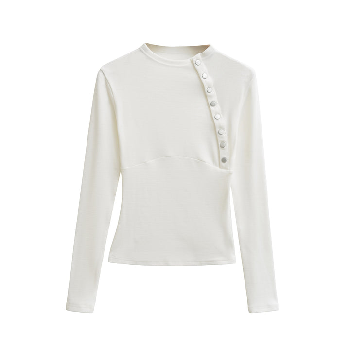 Women Fitted Long Sleeve with Asymmetrical Snap Placket Amarae
