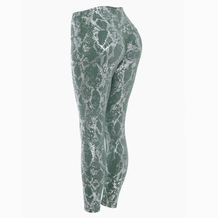 High-waisted snake print sport leggings for women Lune London