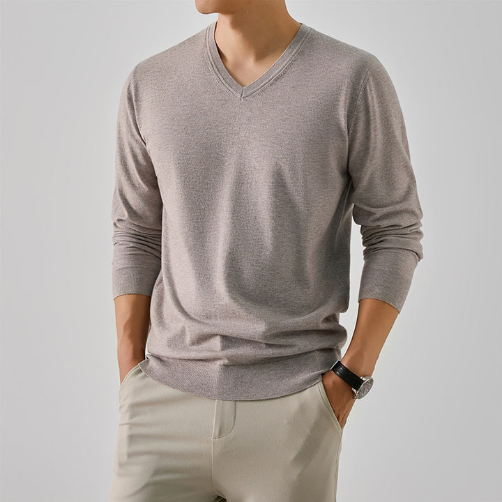 Men's long sleeve V neck T-shirt Lune London