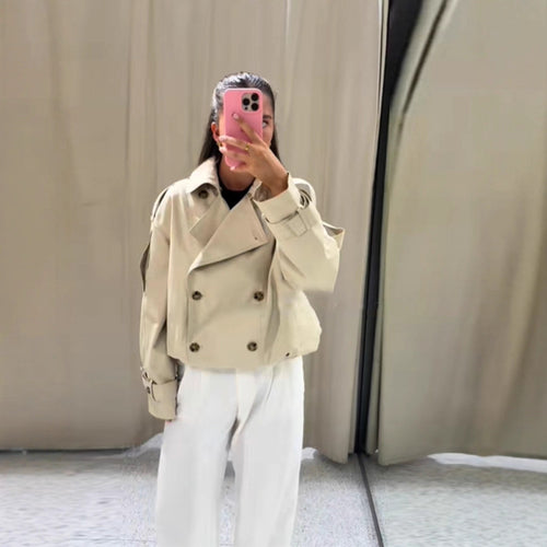 Elegant women's outdoor jacket with faux fur collar Amarae