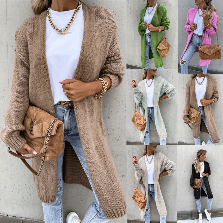 Ladies Open Knit Cardigan with Chunky Knits and a Relaxed Fit Lune London