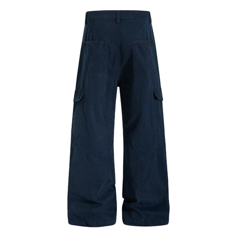 Women Wide Cargo Pants made of Cotton Blend with High Waist and Multifunction Pockets Amarae