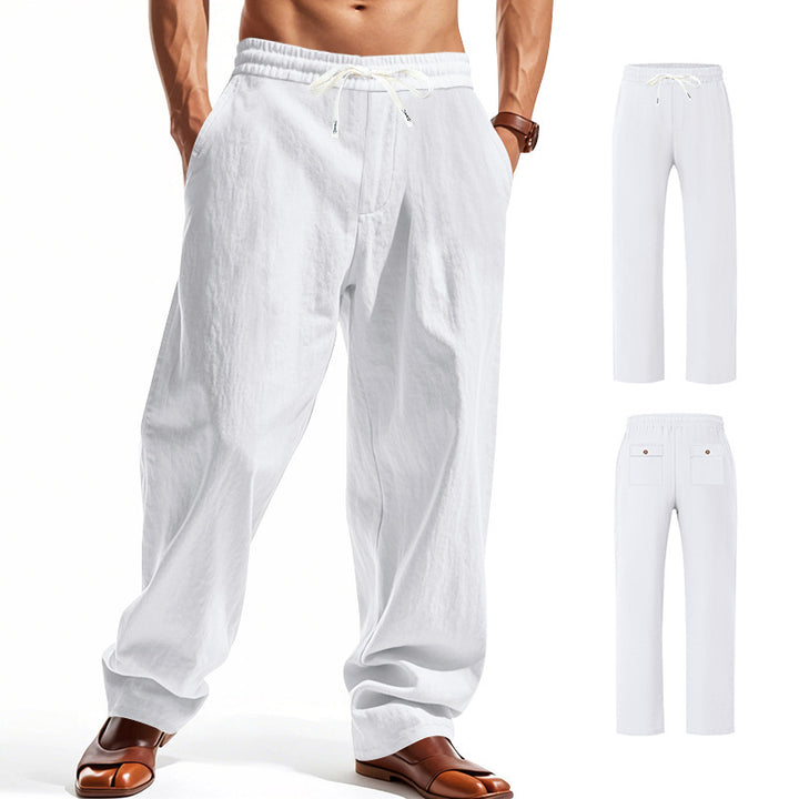 Light casual pants for men with elastic waistband and side pockets Lune London