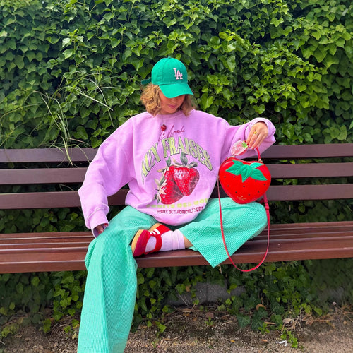 Trendy women's sweatshirt with a catchy strawberry design and a comfortable fit Amarae