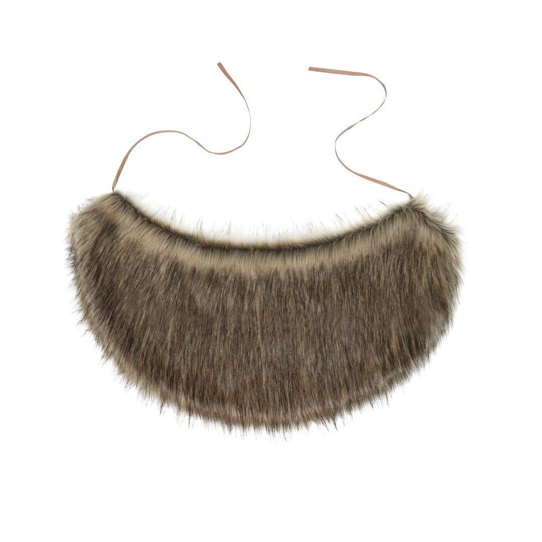 Men's Viking-inspired faux fur accessory set with shawl collar hip apron arm protectors and shin guards Amarae