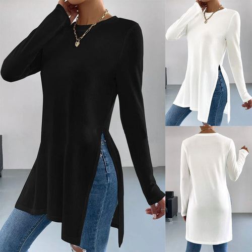 Ladies Oversized Longsleeve with side slits and round neck Amarae