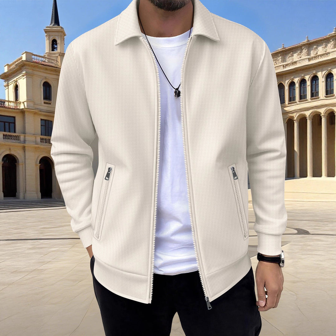 Modern knitted jacket for men with practical zip pockets and trendy design Lune London