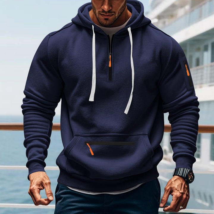 Sporty zip hoodie for men with practical pockets Lune London