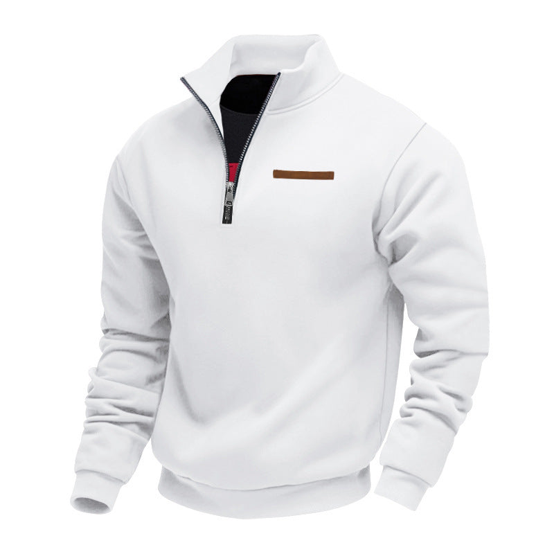High-quality fleece jacket for men with high collar and zipper Lune London