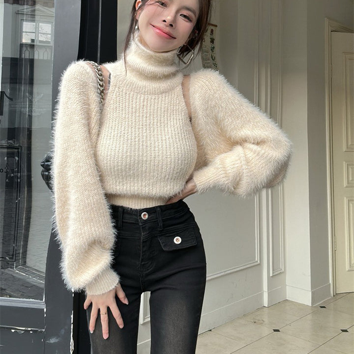 Pull à col roulé élégant pour femmes avec manches bouffantes Chic & Stil