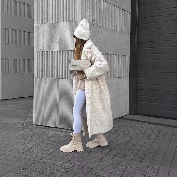 Teddy plush jacket for women with oversized elegant design Lune London