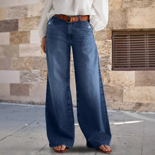 High-waisted jeans for women, wide cut Amarae