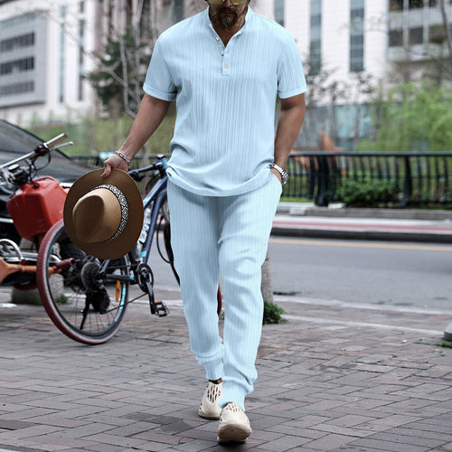 Men's striped casual top and comfortable pants set Amarae