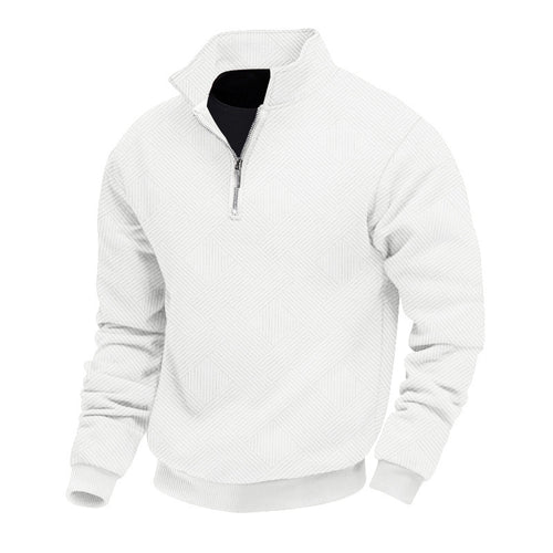 Sporty men's sweater with high collar and zipper Amarae