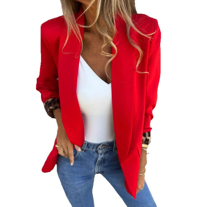 Women Elegant Blazer Jacket with Animal Pattern on the Sleeves Lune London