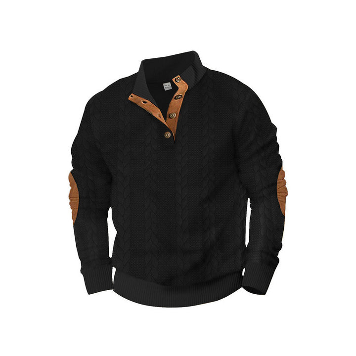 Round neck sweater for men with contrasting details Lune London