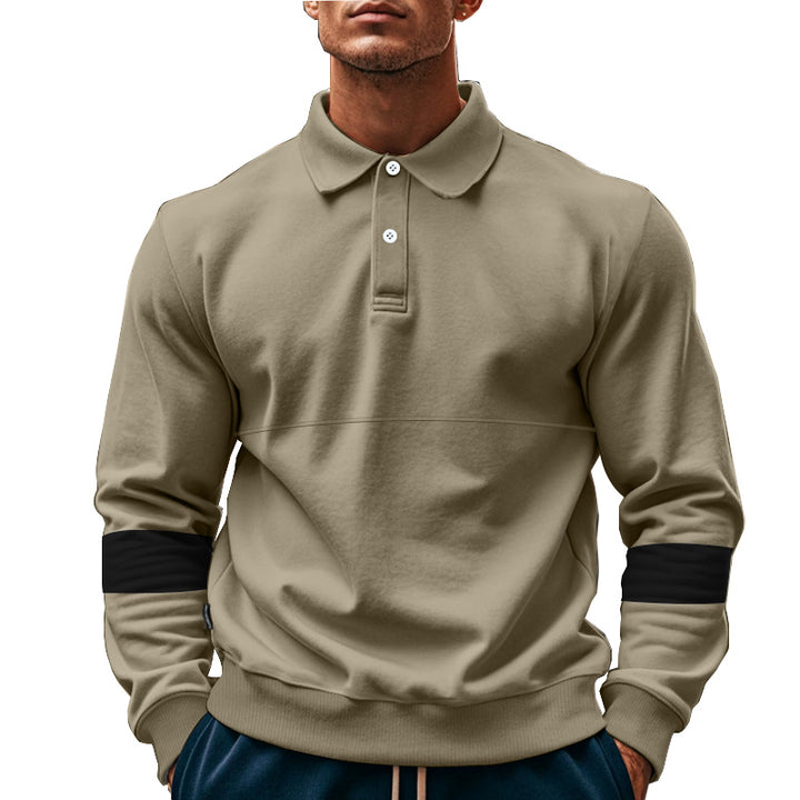 Men's Polo-Hoodie sporty with contrasting sleeves Lune London