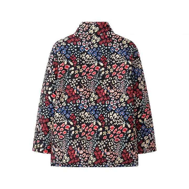 Veste matelassée légère pour femmes avec un imprimé léopard excitant et des poches pratiques