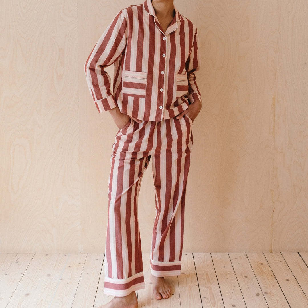 Women's Pajama Set with Trendy Striped Pattern Lune London