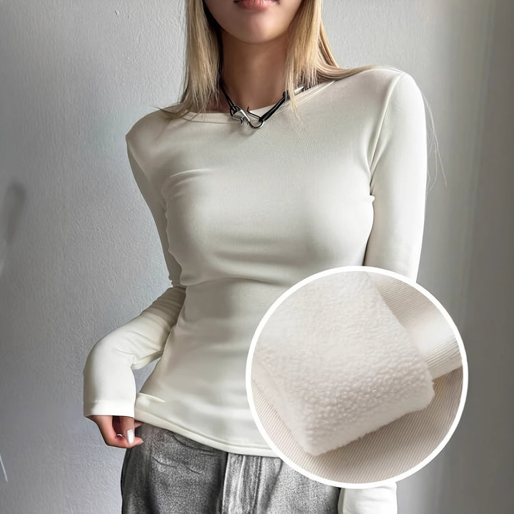 Fitted long sleeve t-shirt for women in high-quality stretch material Lune London