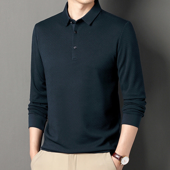 Long sleeve polo shirt for men with structured design and modern cut Lune London