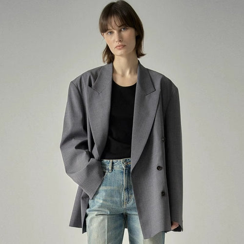 Blazer Femme Fashionable Stylé avec Rangée de Boutons Doubles et Coupe Oversize Chic & Stil