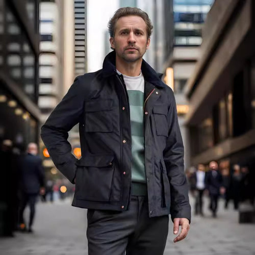 Functional utility jacket for men with practical pockets Amarae