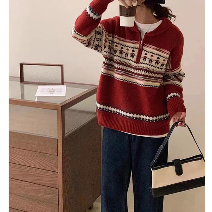 Pull en maille épaisse pour femmes avec poche kangourou et col montant Chic & Stil