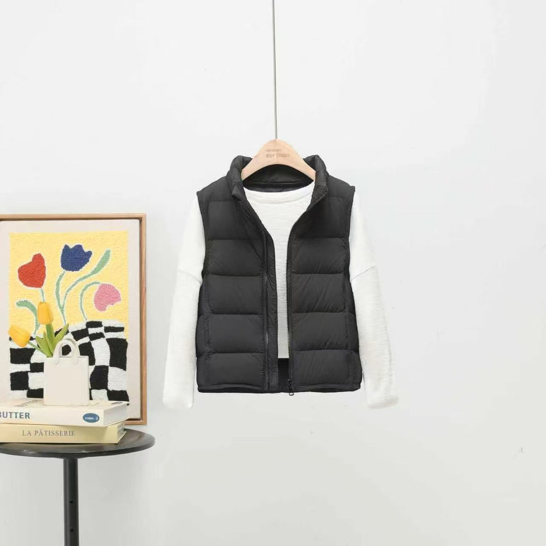 Women Lightweight Quilted Thermal Vest with Stand-up Collar and Full-length Zipper Amarae