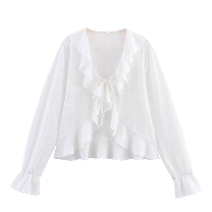 Blouse femme avec des détails romantiques en volants et des motifs floraux Chic & Stil