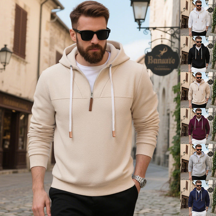 Men's casual hoodie with high-quality fleece and modern zipper Chic and style