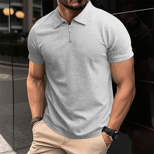 Polo for men with modern zipper and structured fabric Amarae