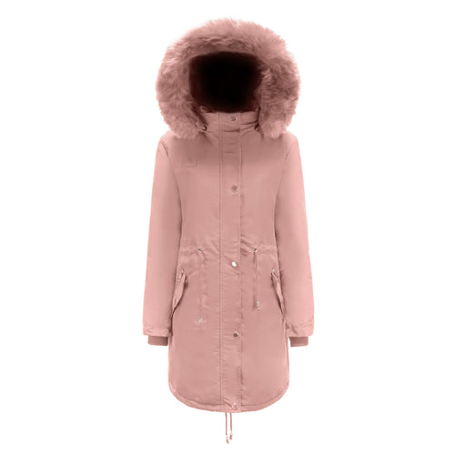 Ladies park jacket with removable faux fur collar and zippered side pockets Amarae