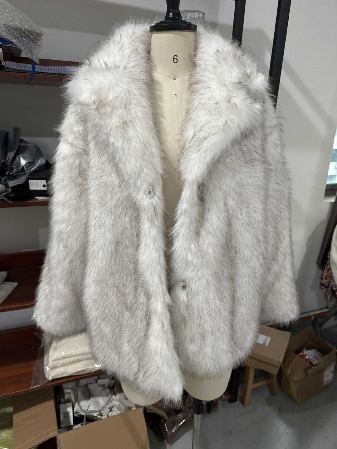 Ladies Comfortable Faux Fur Coat Amarae