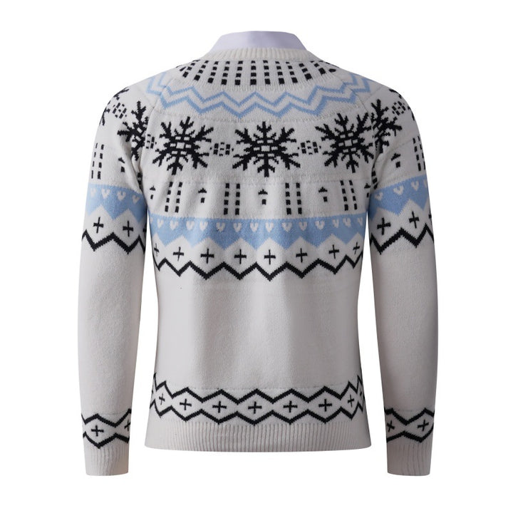 Fashionable knitted sweater for men with creative snow pattern Lune London