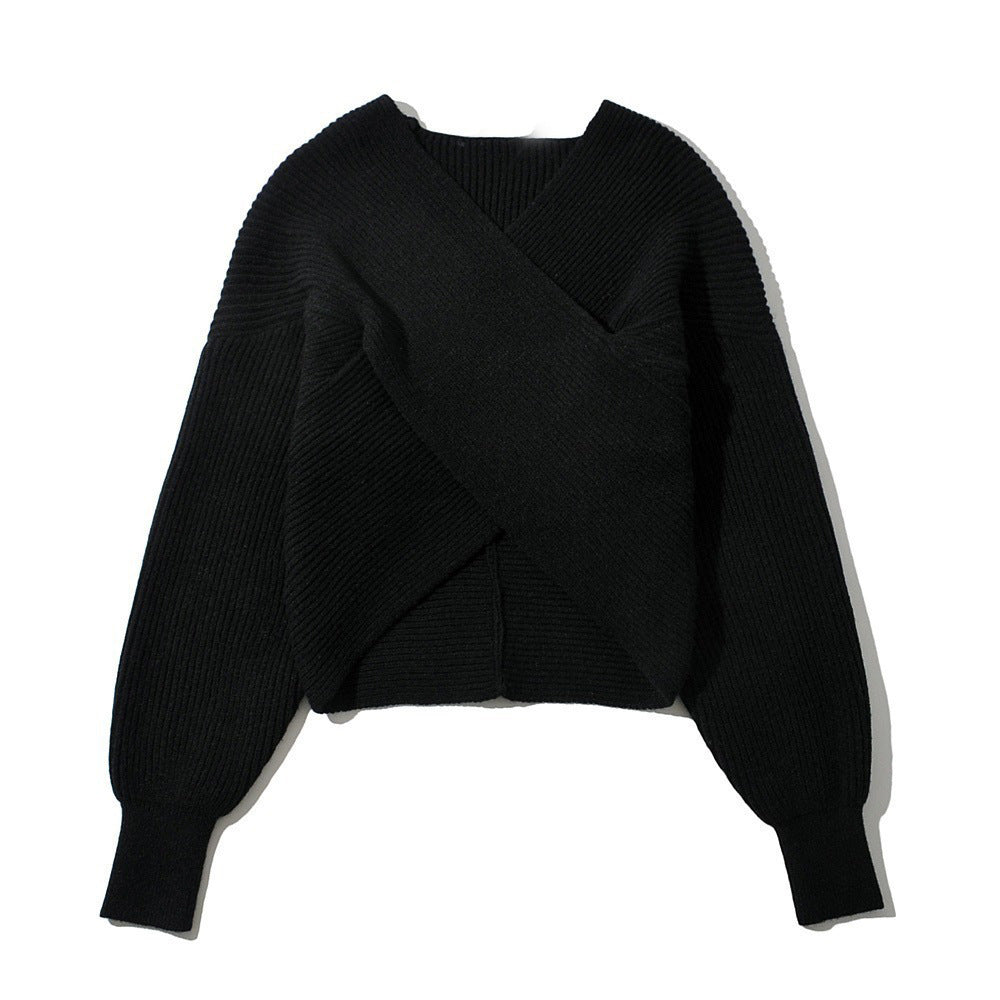 Cropped sweater women in textured material Lune London