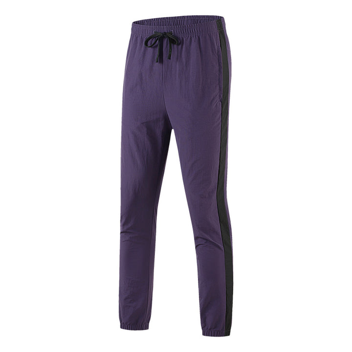 Men's Lightweight Breathable Training Pants with Side Contrast Stripe Amarae