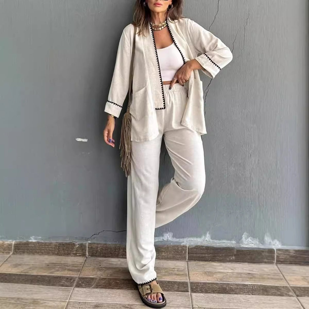 Veste élégante pour femmes avec ourlet contrastant Lune London