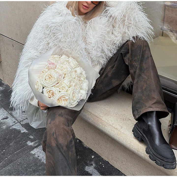 Soft faux fur jacket for women in modern style Lune London