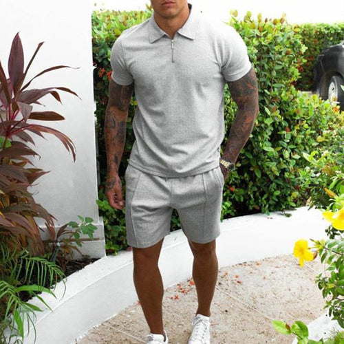 Men's sporty leisurewear set with trendy zipper Amarae