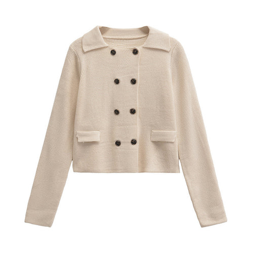 Elegant short jacket for women with double button closure and pockets Amarae