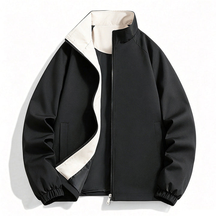 Men's lightweight wind-resistant transitional jacket with stand-up collar and two-way zipper Amarae