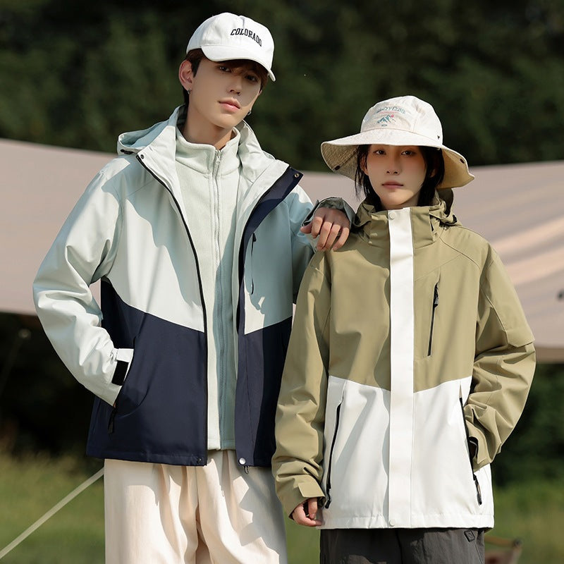 Men's Two-Tone Wind and Water-Repellent Softshell Jacket with Hood Amarae