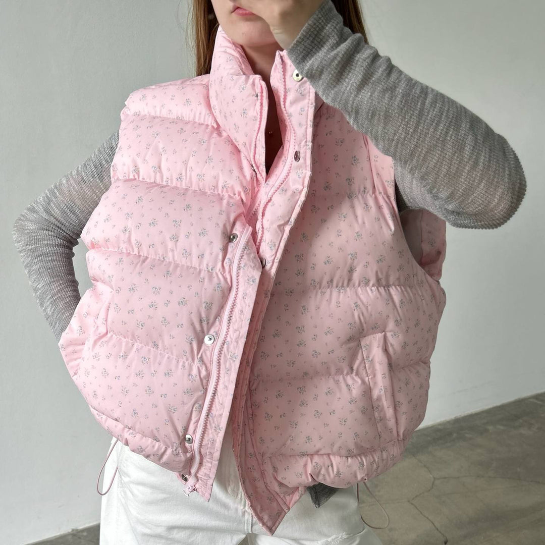 Ladies quilted vest with trendy collar and practical pockets Lune London