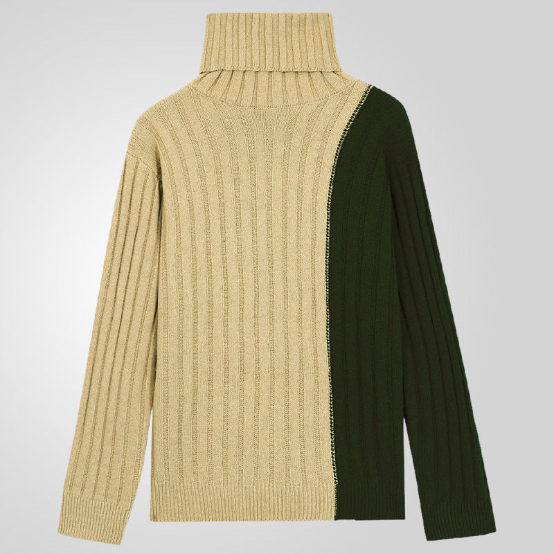 Men's knitted sweater with modern high collar and gradient color design Lune London