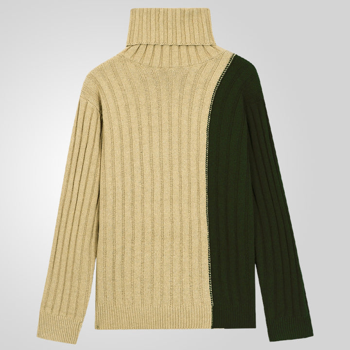 Men's knitted sweater with modern high collar and gradient color design Lune London