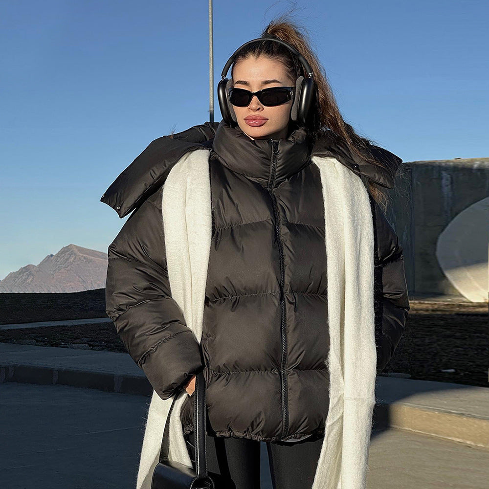 Ladies Style Jacket with High Collar and Voluminous Sleeves Lune London