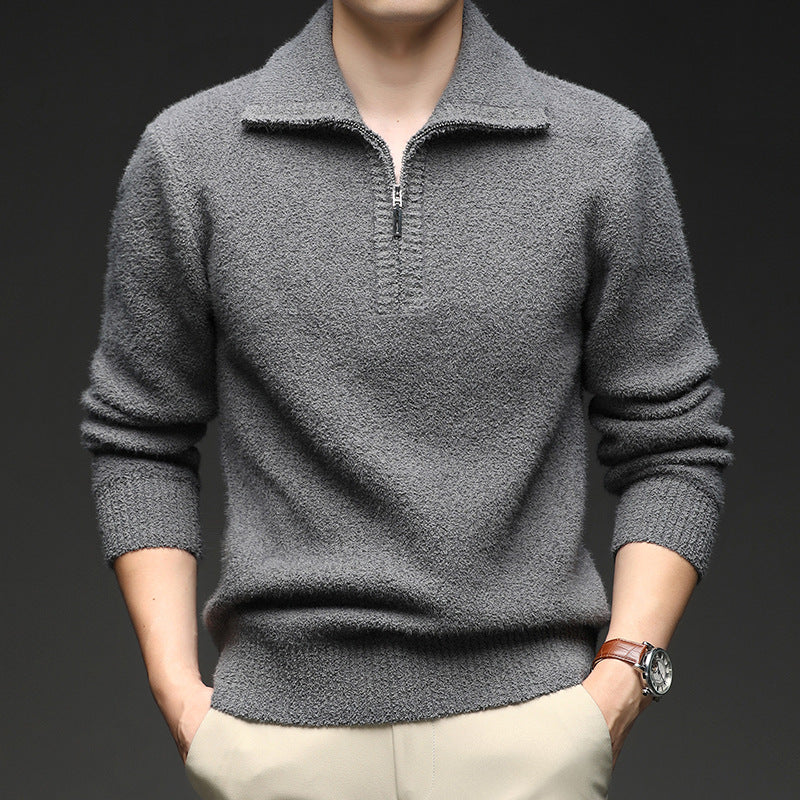 Men's sweater with high collar and zipper Lune London