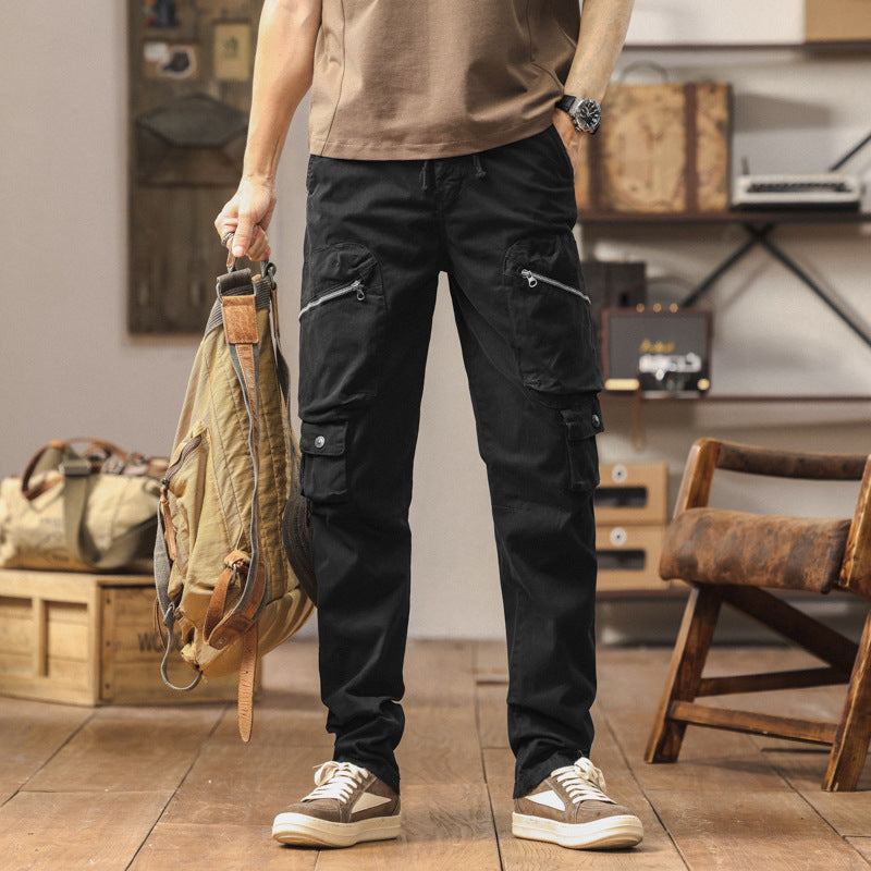 Robust cargo pants for men with versatile pockets and adjustable belt Lune London